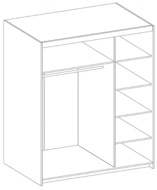 ELLENA 3D ruhásszekrény, 190x133x53 cm, lefkas tölgy