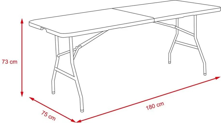 Avenberg Karsten összecsukható catering asztal, 180 x 75 x 73 cm