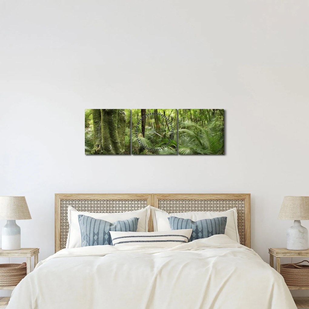 Trópusi esőerdő kép (órával) (90x30 cm)