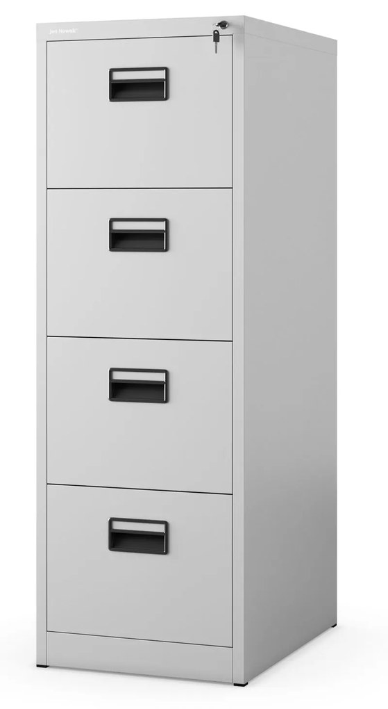 Fém irattartó szekrény, 4 fiókos SARA V4, 460 x 1320 x 620 mm, szürke