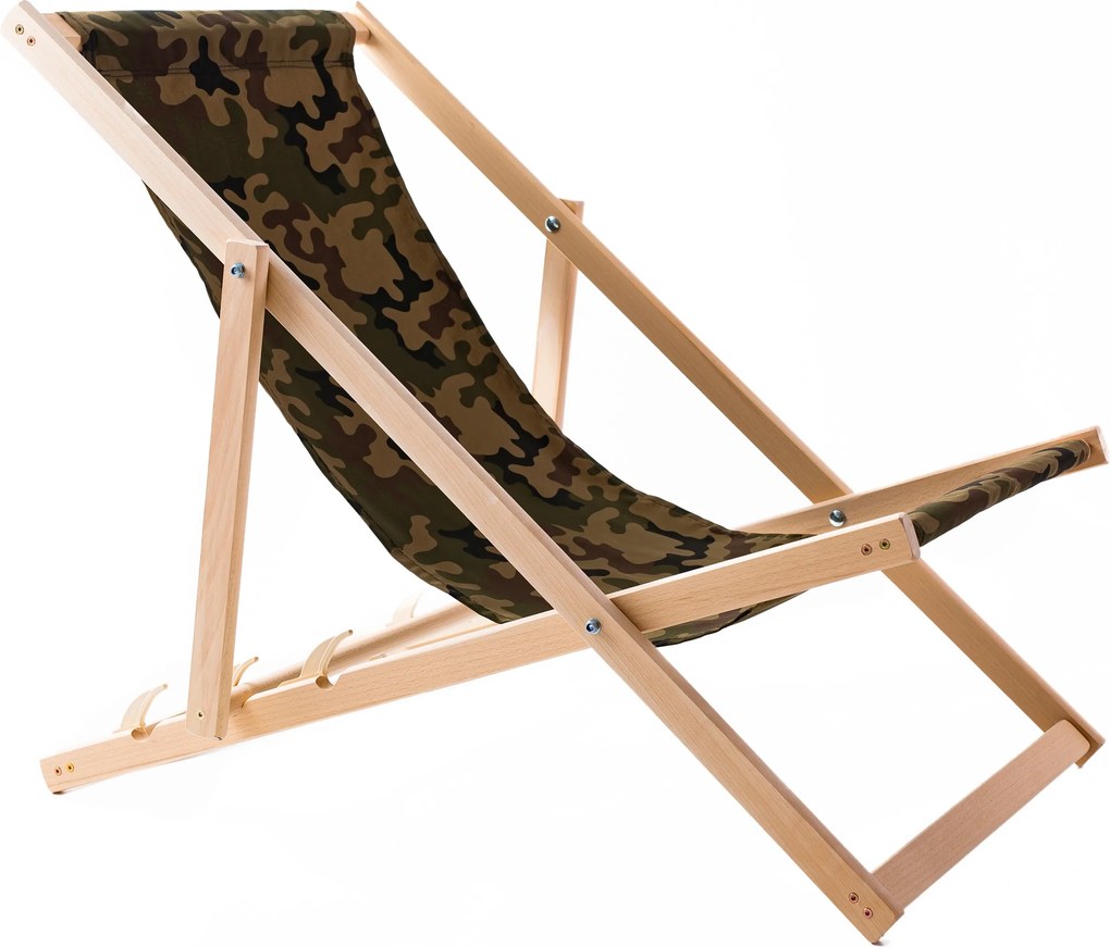 Kerti Napozóágy Fából Összecsukható Woodok Moro Szövet