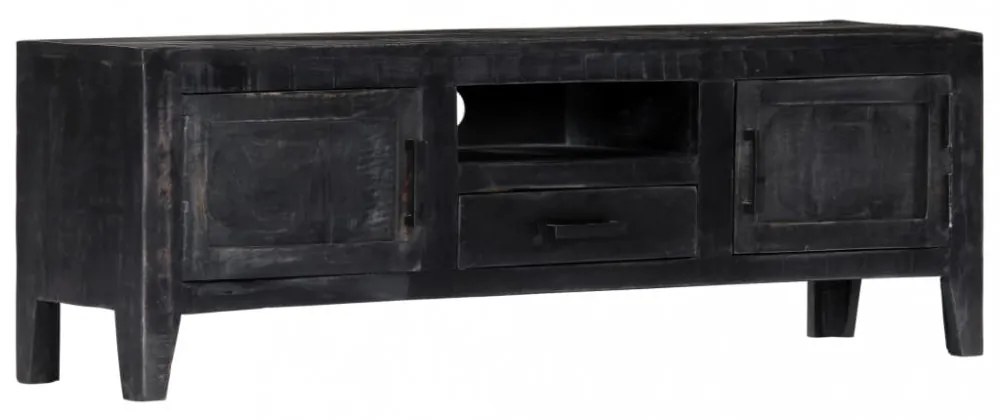 vidaXL fekete tömör mangófa TV-szekrény 118 x 30 x 40 cm