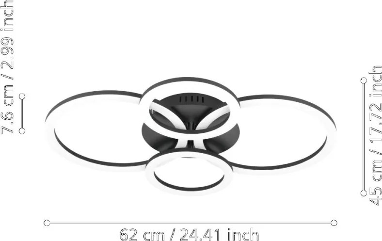 EGLO 900319 PARRAPOS-Z Modern LED Mennyezeti Lámpa Fehér, Fekete LED IP20