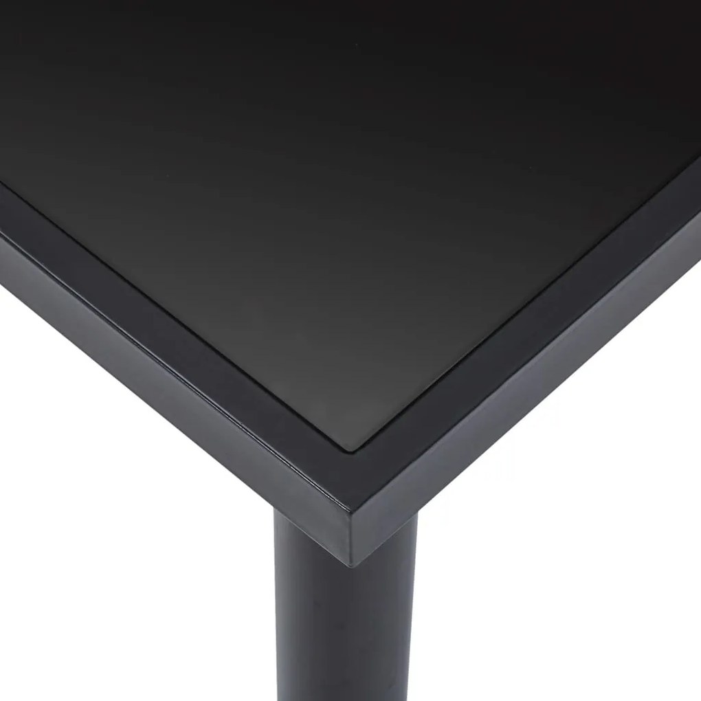 Fekete edzett üveg étkezőasztal 180 x 90 x 75 cm