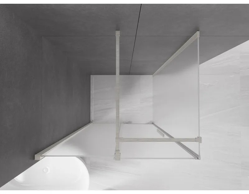 Mexen Velar, zuhanykabin tolóajtóval 130 x 100 cm, 8 mm-es matt üveg, csiszolt acél, 871-130-100-31-97