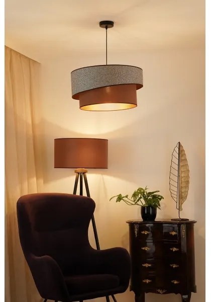 Brilagi - Csillár zsinóron VEGAS SHINE 1xE27/15W/230V átm. 50 cm szürke/barna