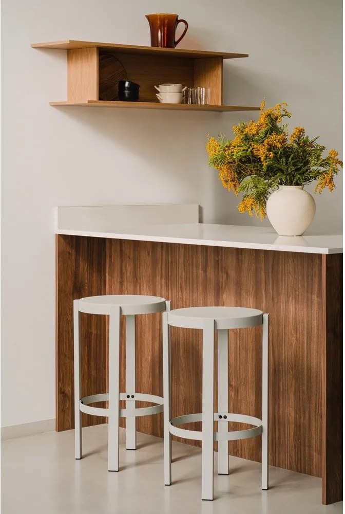 Világosszürke acél bárszék (ülésmagasság 65 cm) Doon – noo.ma