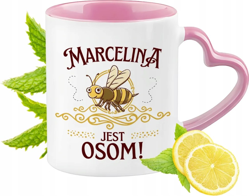 Marcelina Bögre Rózsaszín Szív Alakú Füllel Kávé Ajándék