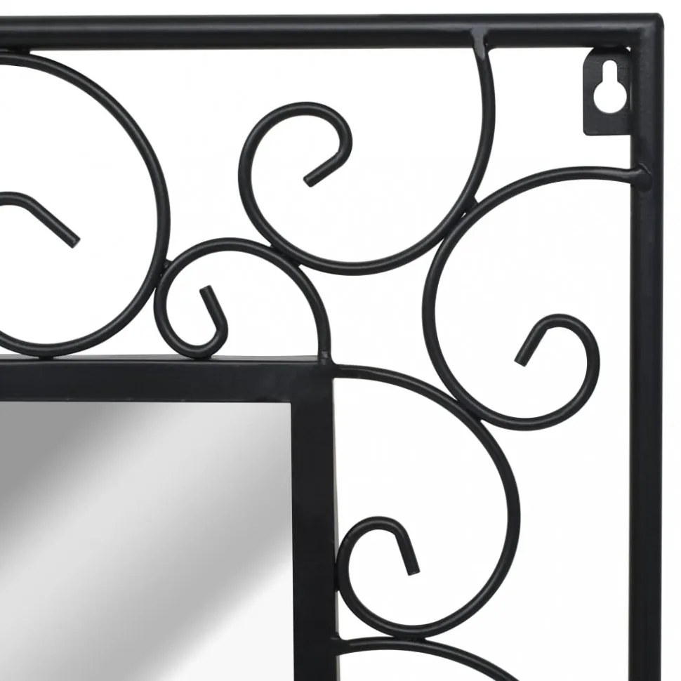 vidaXL téglalap alakú fekete falitükör 60 x 110 cm
