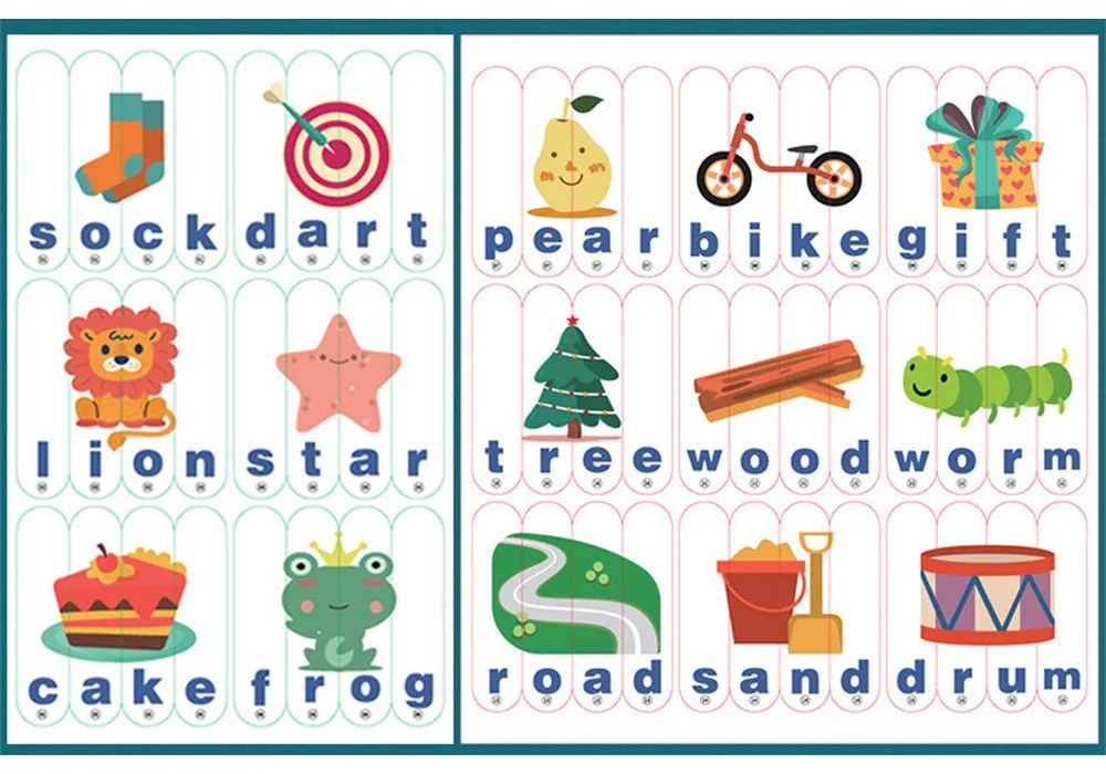 Angol tanuló puzzle oktató fajáték