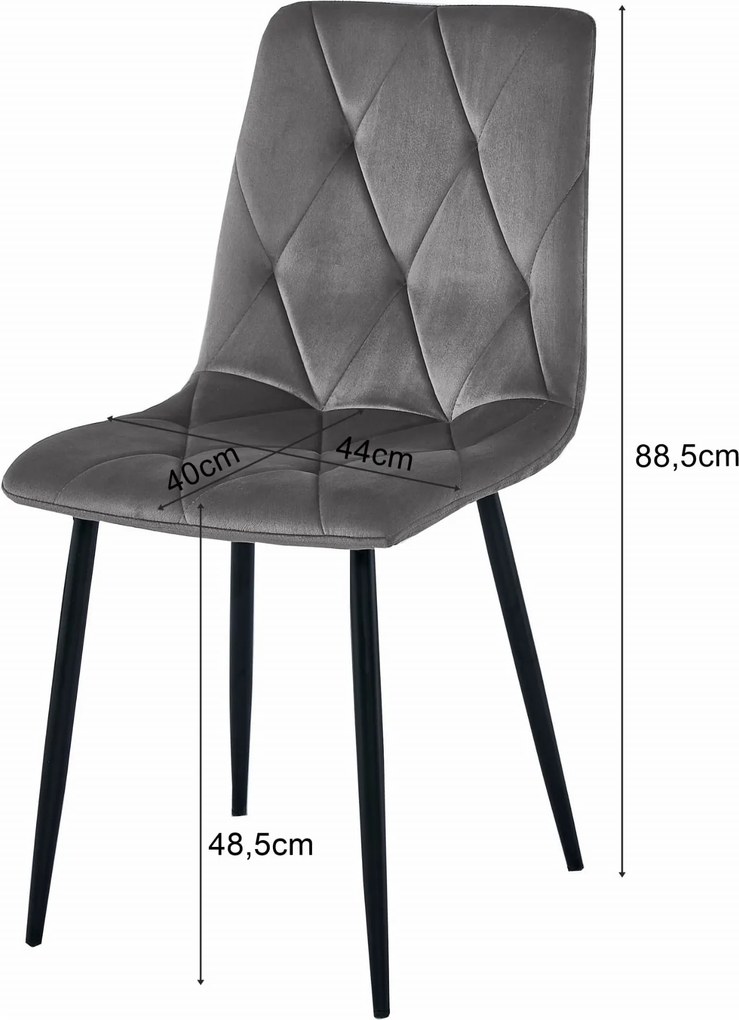 AKCIÓ Világos bézs bársony étkezőszék LIBRA fekete lábakkal II. osztály