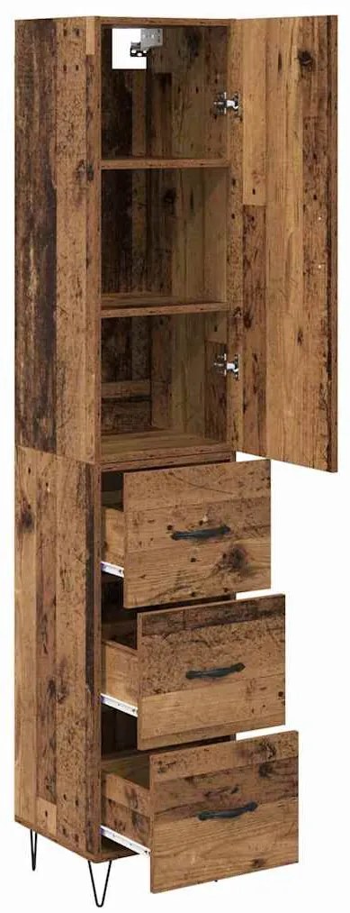 Magasfiú fiókkal Régi fa 69,5 x 34 x 180 cm Faanyag