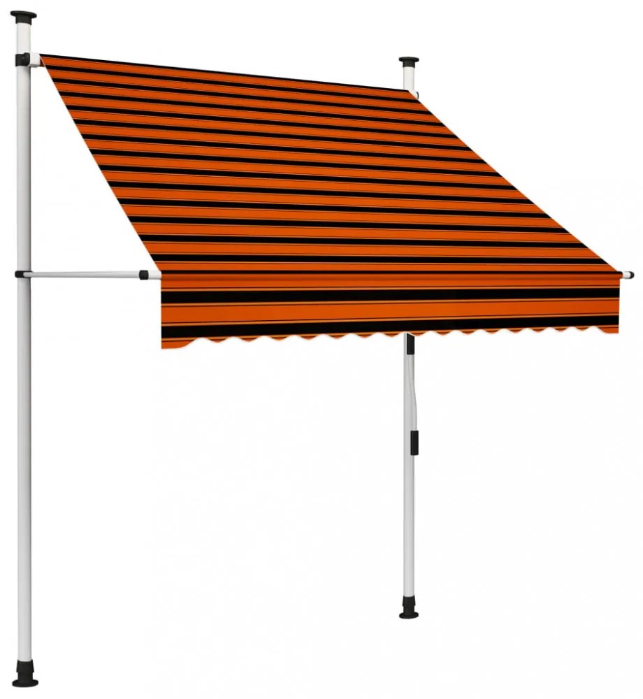 narancssárga és barna kézzel feltekerhető napellenző 150 cm