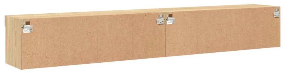 2 db sonoma tölgy színű TV-szekrény LED-ekkel 100x30x30 cm