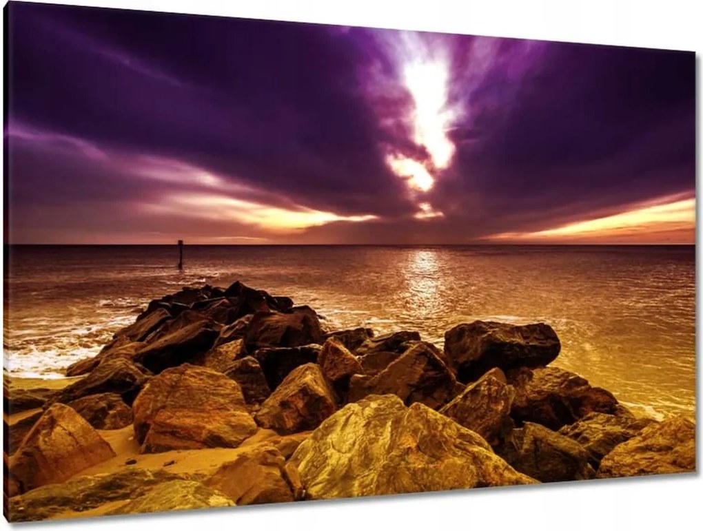 Vászonkép 120x80 Lila ég Tenger