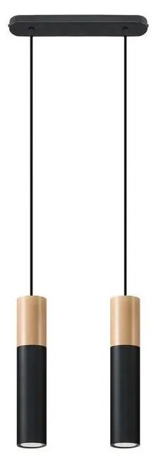 Sollux SL.0633 - Csillár zsinóron PABLO 2xGU10/40W/230V fekete