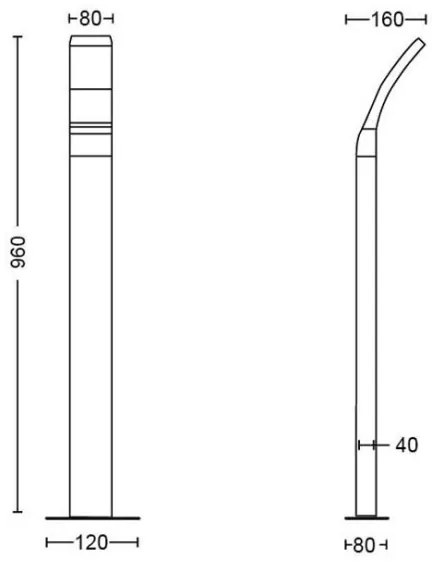 Philips - LED Kültéri lámpa SPLAY LED/12W/230V 2700K 96 cm IP44