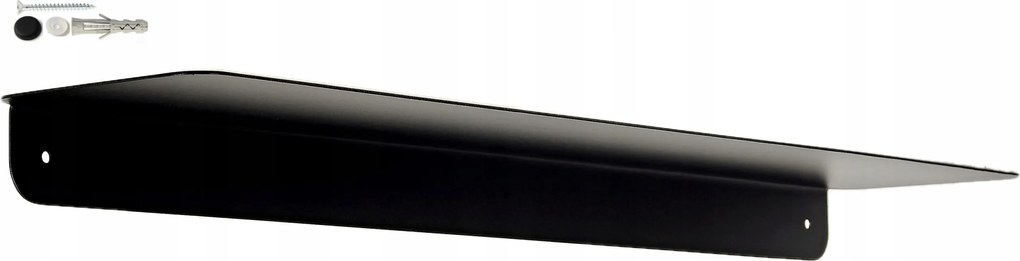 Polc 80x15x5cm akasztós modern Loft stílusban fém fekete