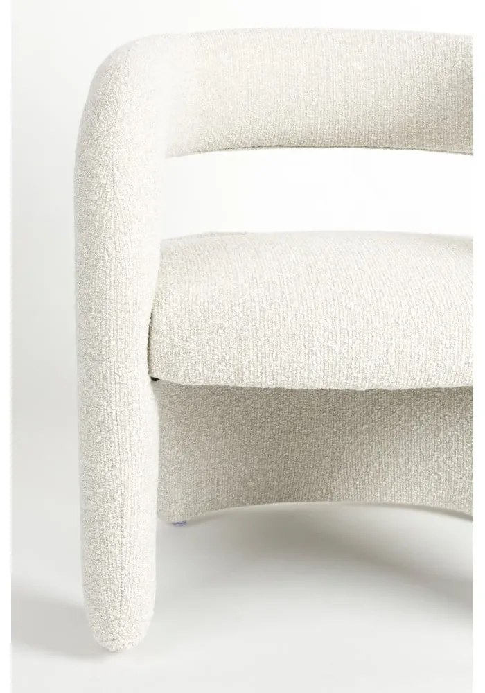 Fehér buklé fotel Nova – White Label
