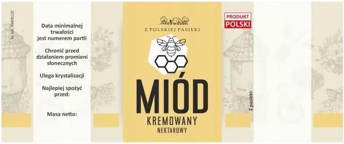 Mézcímke krémszínű EM0812D nagy