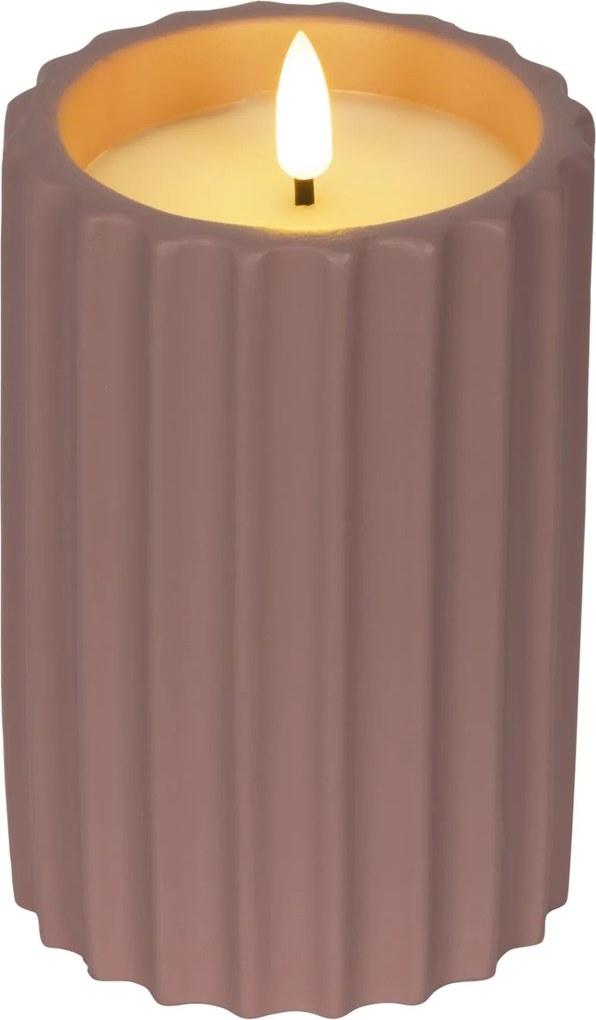 Kültéri Led gyertya sötét rózsaszín dekoratív 14cm