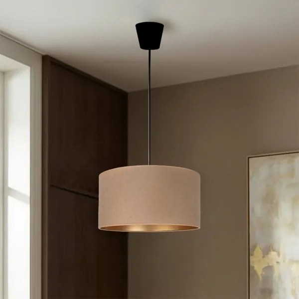 Brilagi - VELVET kábeles függőlámpa 1xE27/60W/230V, átm. 40 cm, bézs/arany