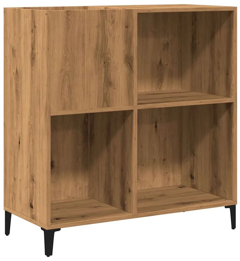 kézműves tölgy színű szerelt fa hanglemezszekrény 84,5x38x89 cm