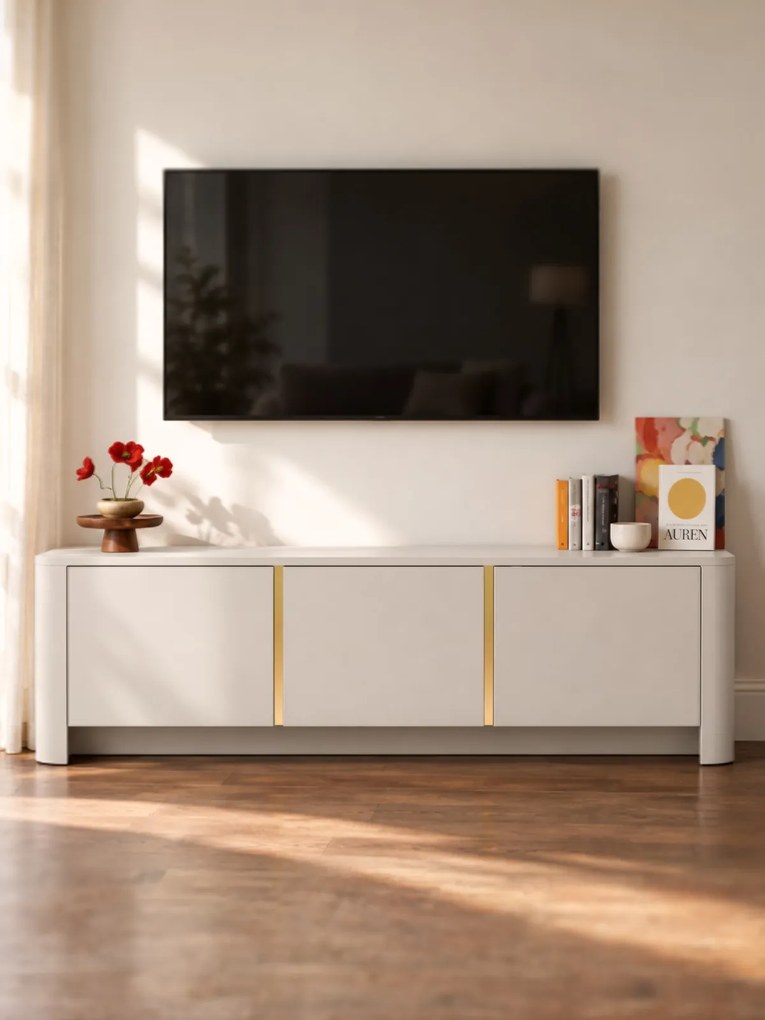 Sorrenti TV szekrény 168 cm - kasmír / arany