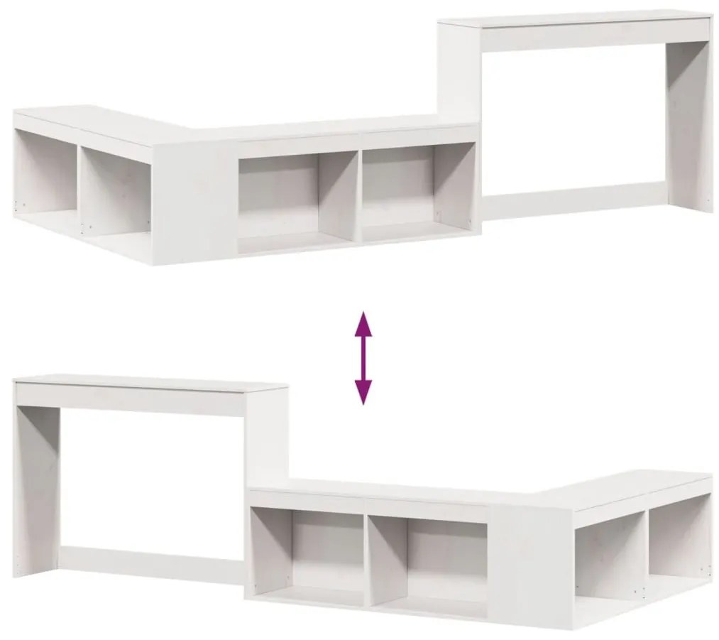 tömör fenyőfa éjjeliszekrény íróasztallal 232 x 122 x 75 cm