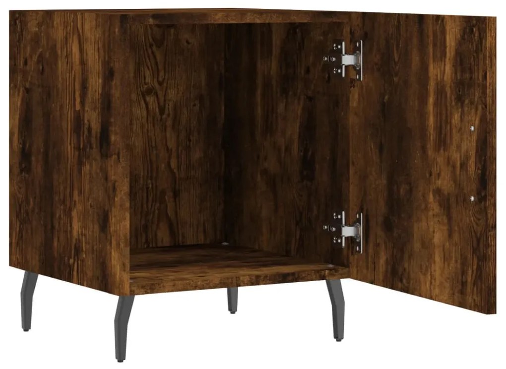 2 db füstös tölgy színű szerelt fa éjjeliszekrény 40x40x50 cm