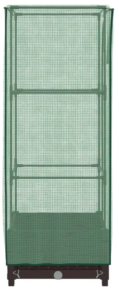 rattan megjelenésű magaságyás melegháztakaróval 40x40x123 cm