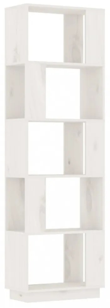 fehér tömör fenyőfa könyvszekrény/térelválasztó 51x25x163,5 cm