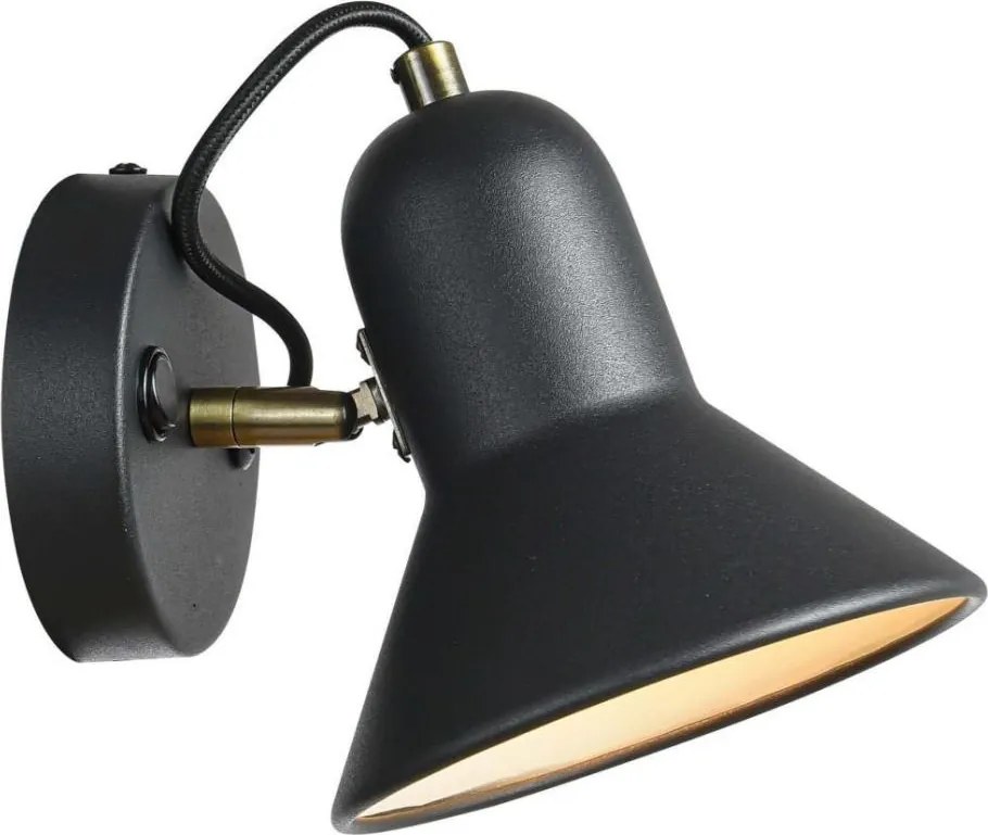 Fali spotlámpa ASTAMA 1xE27/40W/230V fekete/sárgaréz