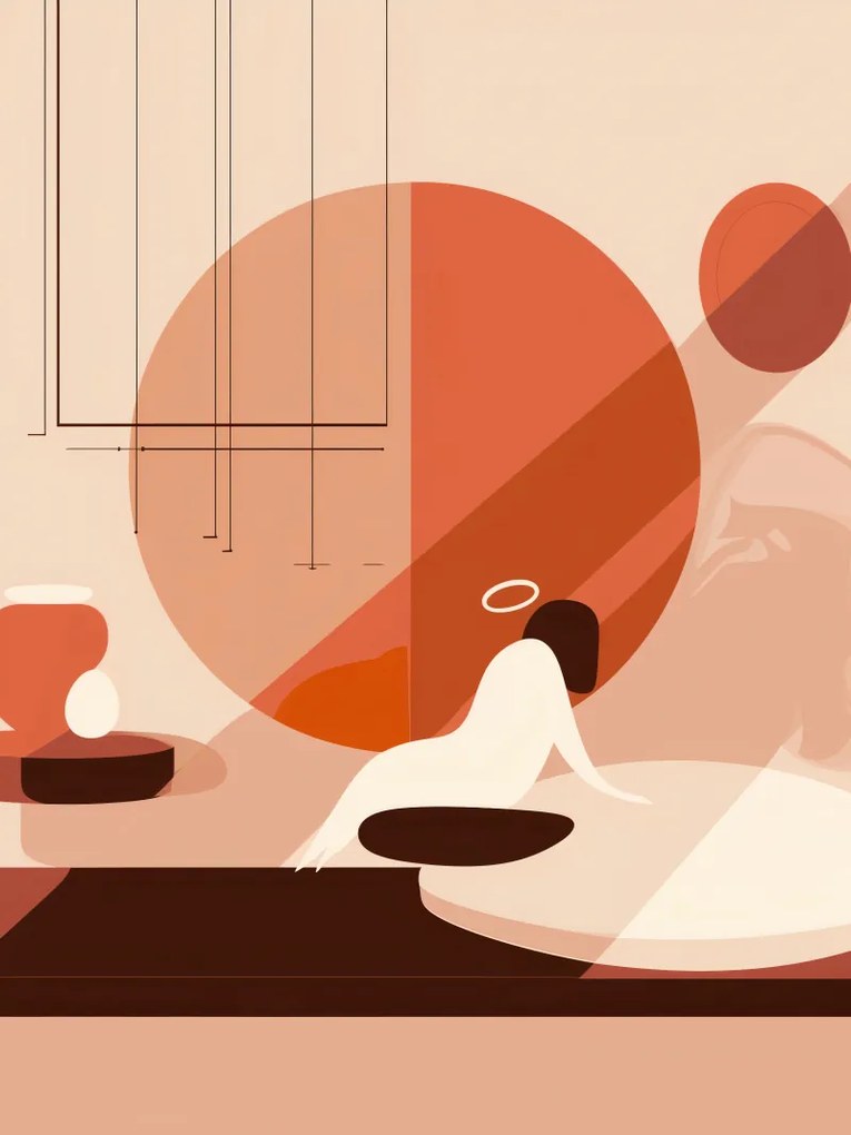 Poszter 30x40cm Nyugalom a geometrikus napsütésben