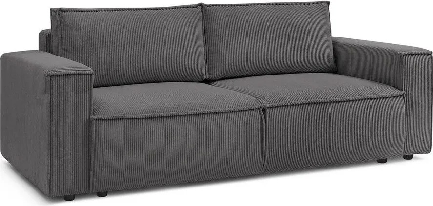Sötétszürke kordbársony kinyitható kanapé 245 cm Nihad – Bobochic Paris