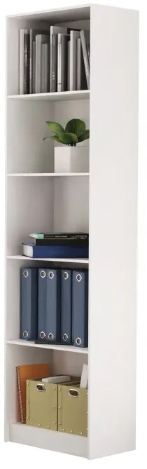 Drohmo R50 polcos szekrény, könyvtartó, 50x181x30 cm, fehér