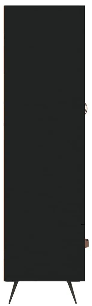 fekete szerelt fa magasszekrény 69,5 x 31 x 115 cm