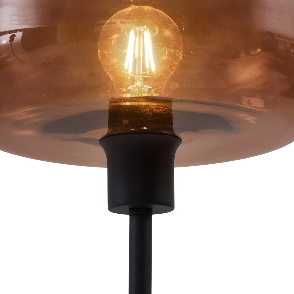 Retro állólámpa fekete bronzüveggel - Bizle