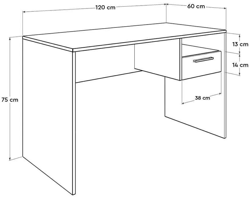 PC asztal Calliope 2 (fehér + tölgy) . 1109391