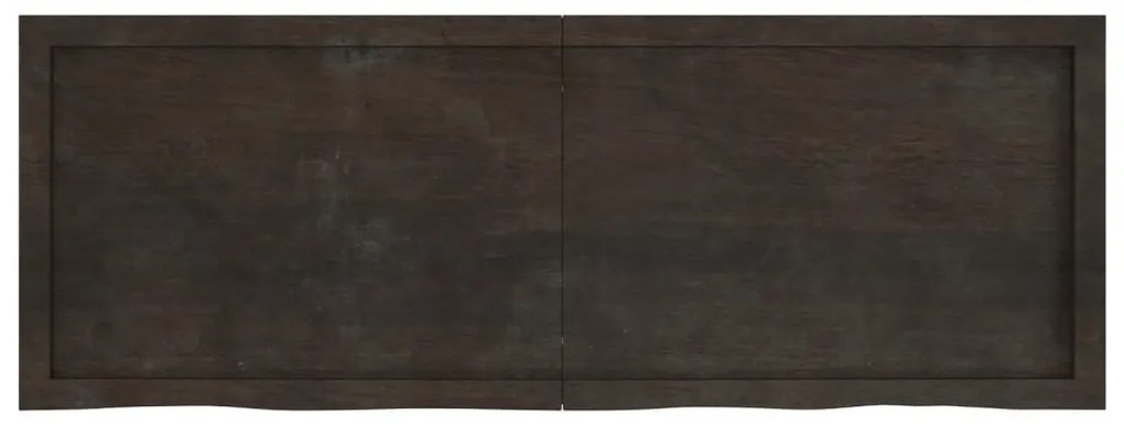 sötétbarna kezelt tömör tölgyfa asztallap 140x50x(2-6) cm