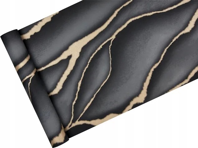 Tapéta Elle Decoration szürke-fekete Kő Arany