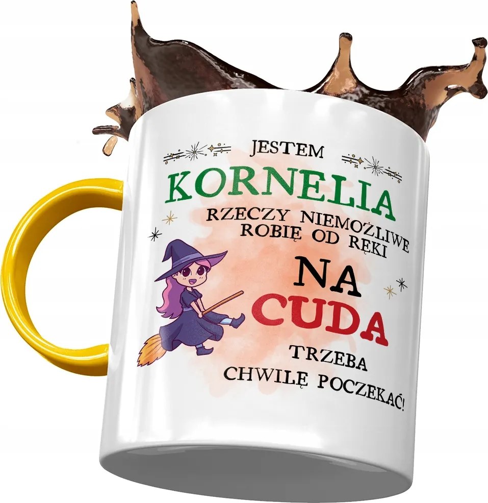 Sárga Bögre Kornélia Barátnőknek Ajándék Nyomtatott Fotóval