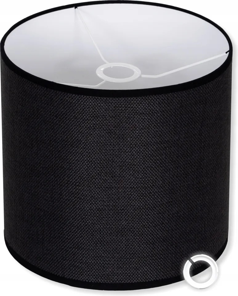 Lenvászon lámpabúra E27 E14 Henger lenvászon Fekete 25 cm Lámpabúra