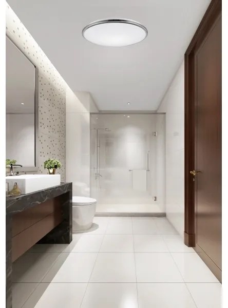 Top Light -LED Fürdőszobai mennyezeti lámpa SILVER LED/18W/230V IP44 átm. 34 cm króm