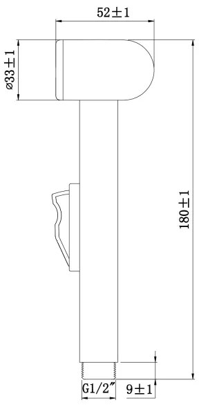 Aqualine - Fényes krómozott bidé zuhanycsap