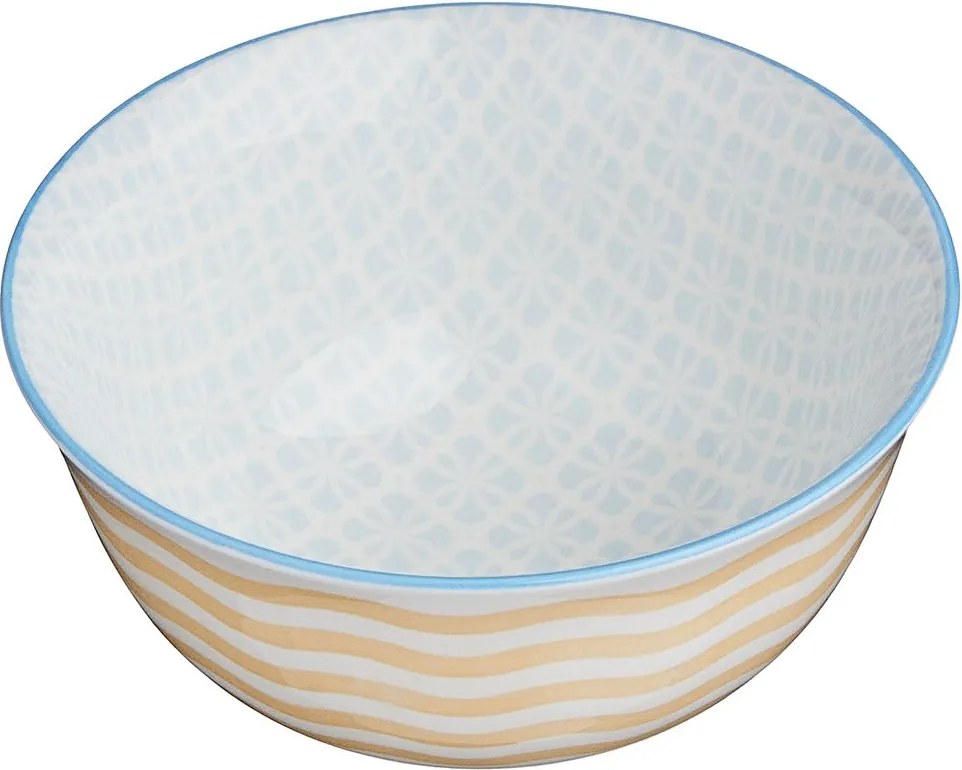 ORNAMENTS tálka 240ml, világoskék-sárga
