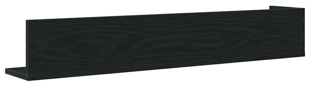 2 db fekete szerelt fa fali polc 100 x 16,5 x 16,5 cm