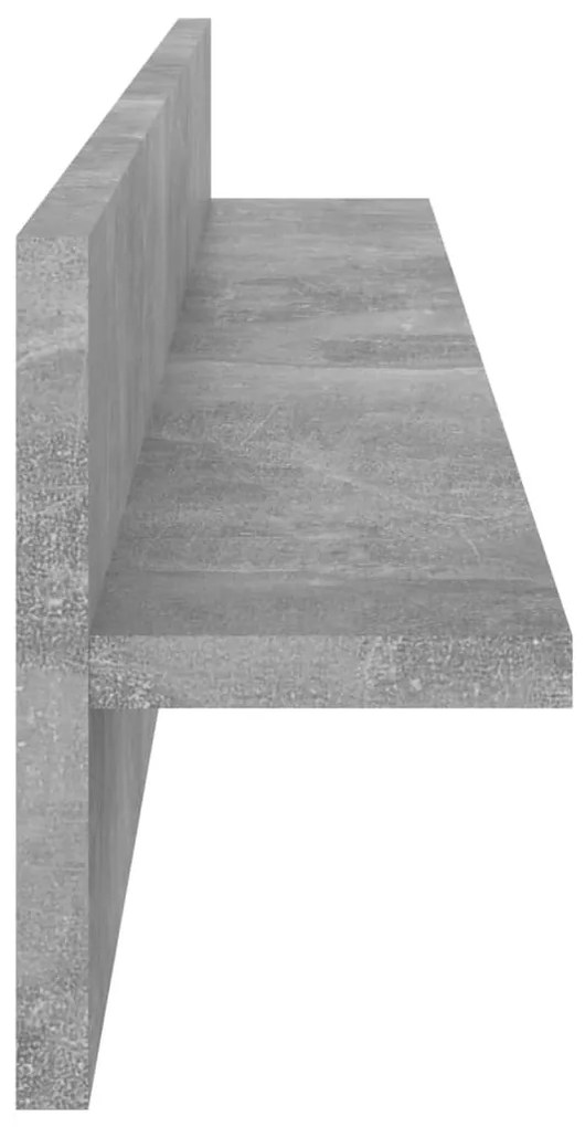 2 db betonszürke forgácslap fali polc 80 x 11,5 x 18 cm
