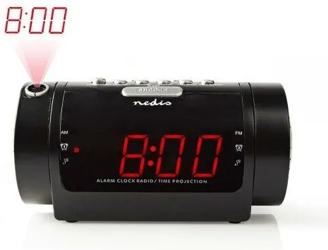 Nedis Digitális ébresztőóra rádióval és vetítővel,0,9" LED kijelzővel