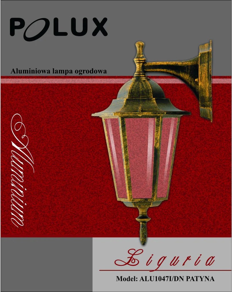 POLUX 201966 LIGURIA-LT Klasszikus Kültéri Fali Lámpa Patina E27 IP43